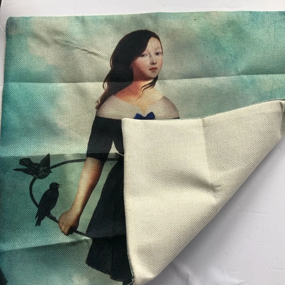 Soooky gothic girl crows birds Lolita pillowcase